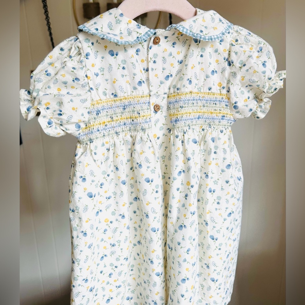 Floral White and Blue Kids Shirt! - Picture 3 of 4